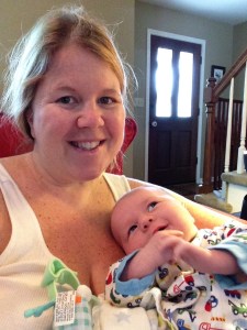 A typical day. minimal clothing, makeup or hygiene sometimes but lots of love between baby and mom.