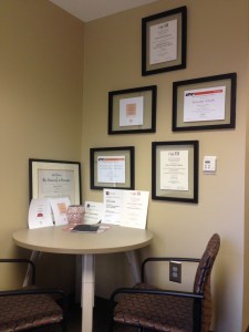 My wall of awards. happy to be part of a good team